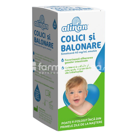 Suplimente alimentare copii - Alinan Colici si balonare emulsie, 50 ml, Fiterman Pharma, farmaciamea.ro