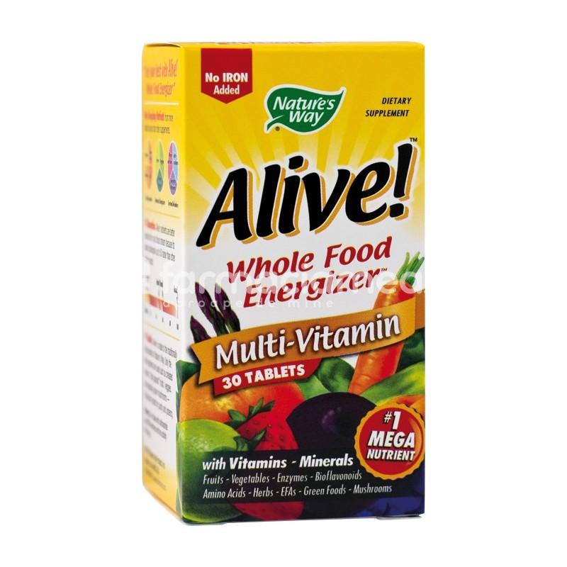 Minerale și vitamine - Alive multivitamine, tonic general, 30 comprimate, Secom, farmaciamea.ro