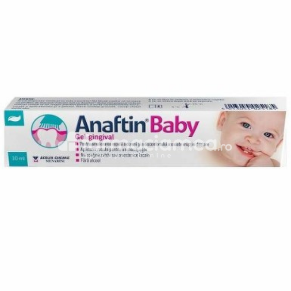 Afecțiuni ale  cavității bucale - Anaftin Baby gel gingival calmant in cazul eruptiilor dentare, amelioreaza durerea, se poate utiliza din primele luni de viata, 10 ml, Berlin Chemie, farmaciamea.ro