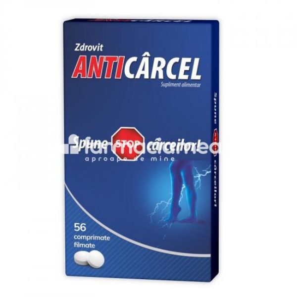 Anticârcel - Anticarcel combate crampele musculare, 56 de comprimate, Zdrovit, farmaciamea.ro