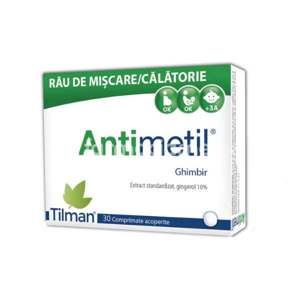 Antiemetice - Antimetil, impotriva strarilor de greata, 30 comprimate, Tilman, farmaciamea.ro