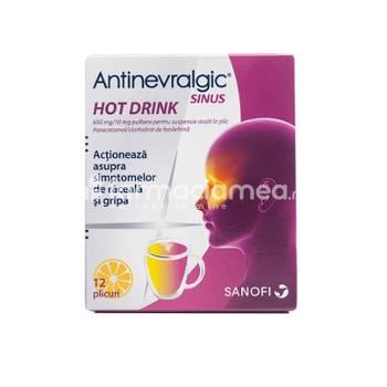Răceală și gripă OTC - Antinevralgic Sinus Hot Drink 650mg/10mg x 12 plicuri, farmaciamea.ro