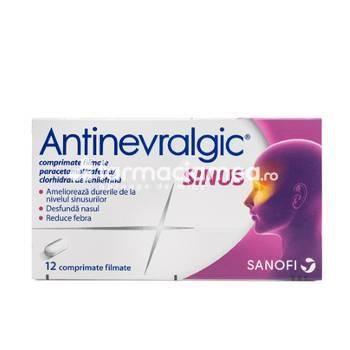 Răceală și gripă OTC - Antinevralgic Sinus, 12 comprimate filmate, Opella, farmaciamea.ro
