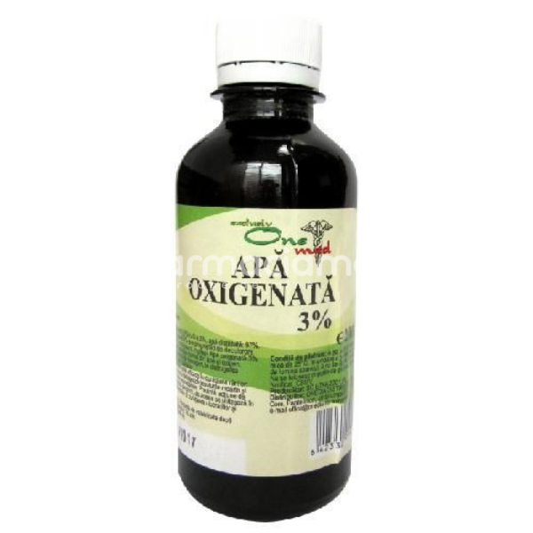 Consumabile medicale - Apa oxigenata 3% One Med dezinfectant local, antiseptic, antimicrobian, 200ml, Onedia, farmaciamea.ro