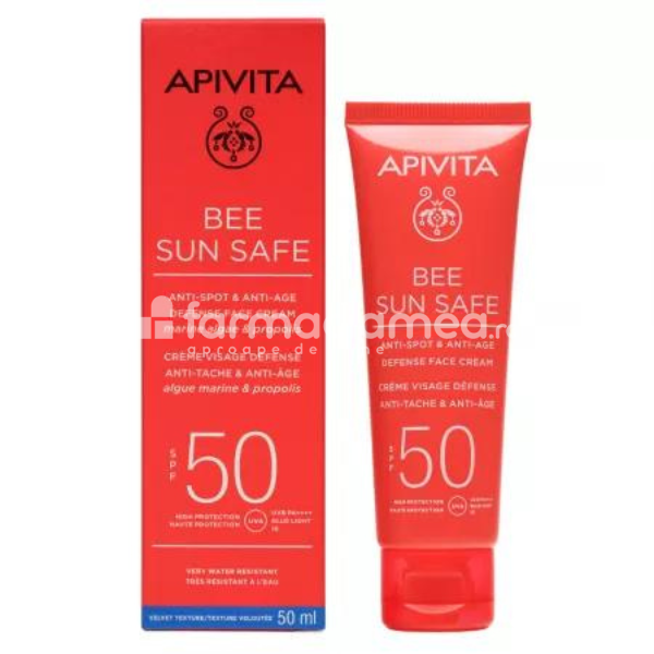 Protecție solară - Apivita Sun Crema Protectie Anti-Pete SPF50, 50ml, farmaciamea.ro