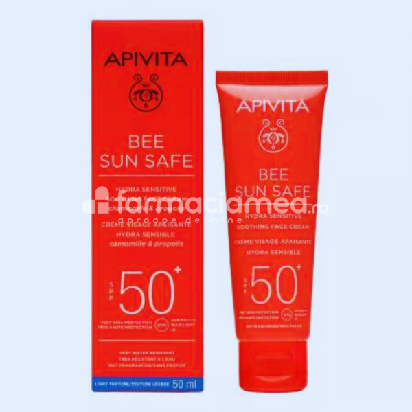 Protecție solară - Apivita Sun Crema Protectie Ten Sensibil SPF50 50ml, farmaciamea.ro