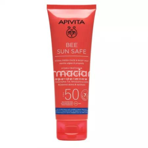 Protecție solară - Apivita Sun Travel Lapte Protectie Ten/Corp SPF50 100ml, farmaciamea.ro