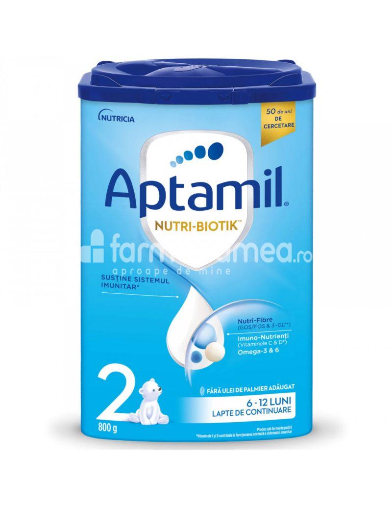 Lapte praf - Aptamil 2 Nutri-Biotik lapte praf, de la 6 luni, 800 g, farmaciamea.ro