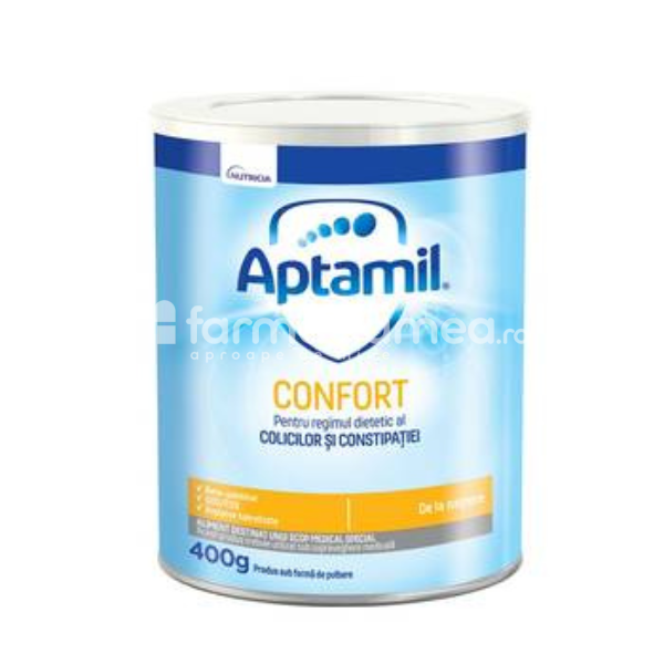 Vouchere pentru jumătatea ta - Lapte praf Aptamil Confort pentru 0+ luni, 400g, Nutricia, farmaciamea.ro