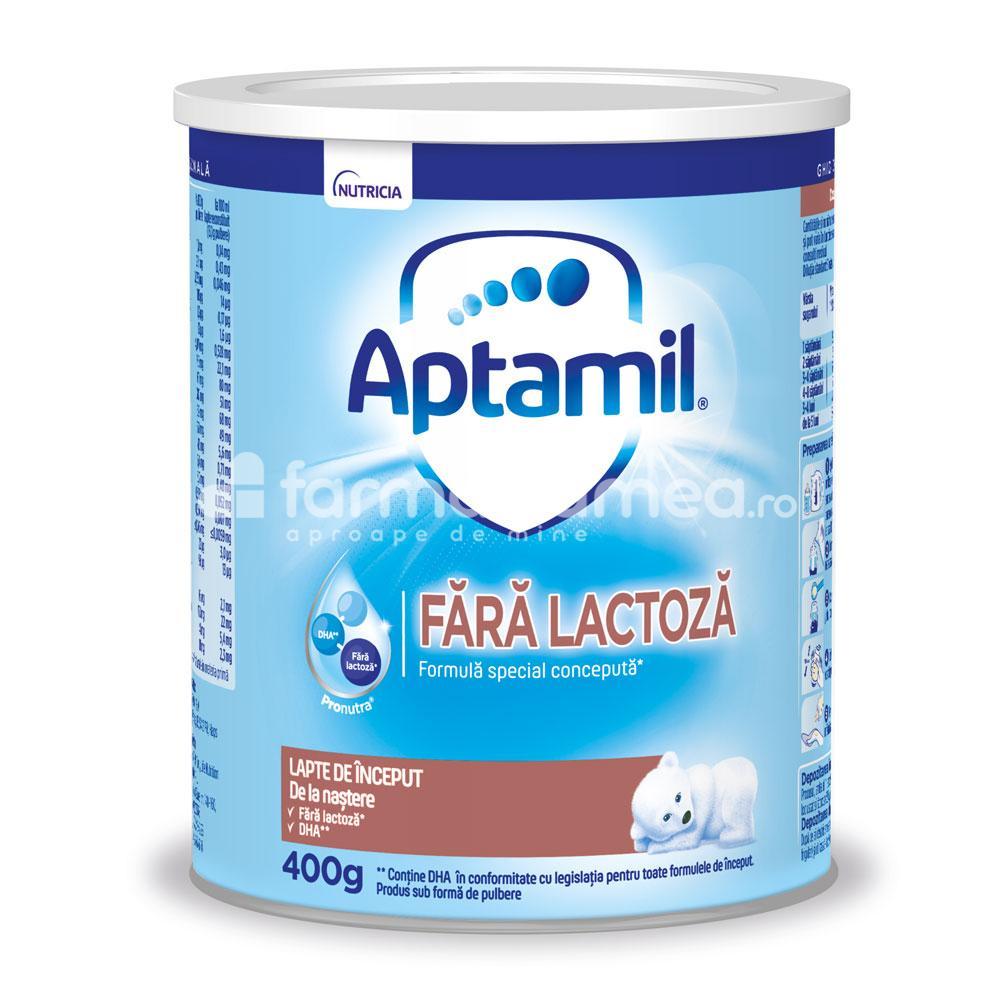 Lapte praf - Aptamil lapte praf fără lactoză, de la naștere, 400 g, farmaciamea.ro
