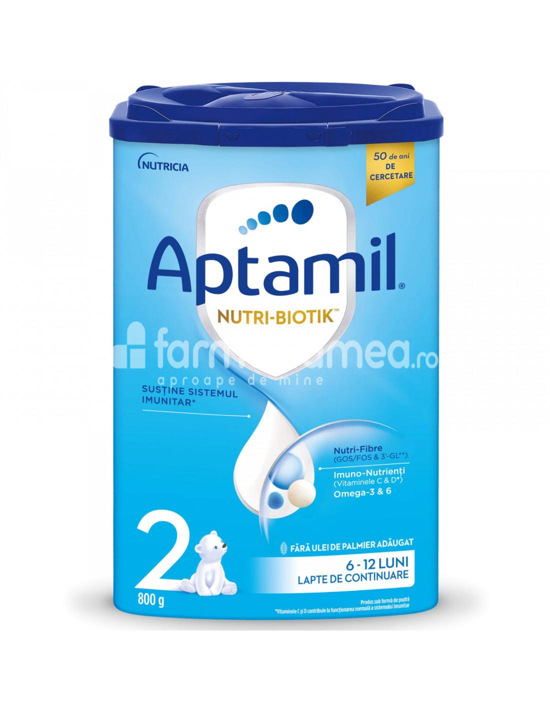 Lapte praf - Aptamil Nutri-Biotik 2, 800g, Nutricia, farmaciamea.ro