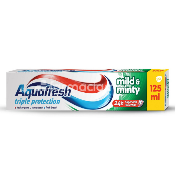 Pastă dinţi - Aquafresh Pasta de dinti Mild&Minty, 125 ml, Gsk, farmaciamea.ro