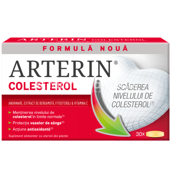 Afecțiuni cardio și colesterol - Arterin Colesterol, 30 comprimate, Perrigo, farmaciamea.ro