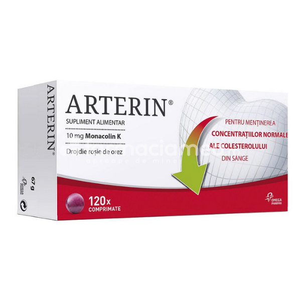 Afecțiuni cardio și colesterol - Arterin,120 comprimate, Perrigo, farmaciamea.ro