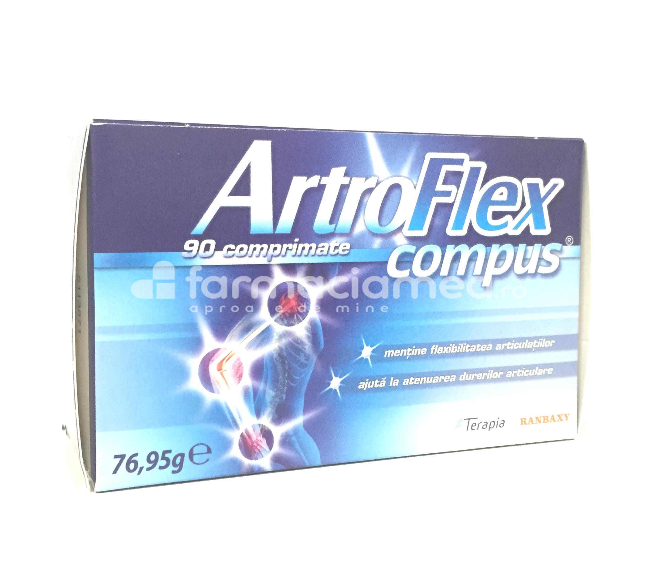 Dureri articulare - Artroflex compus pentru articulatii, imbunatateste mobilitatea articulatiilor si scade rigiditatea, 90 de comprimate, Terapia, farmaciamea.ro