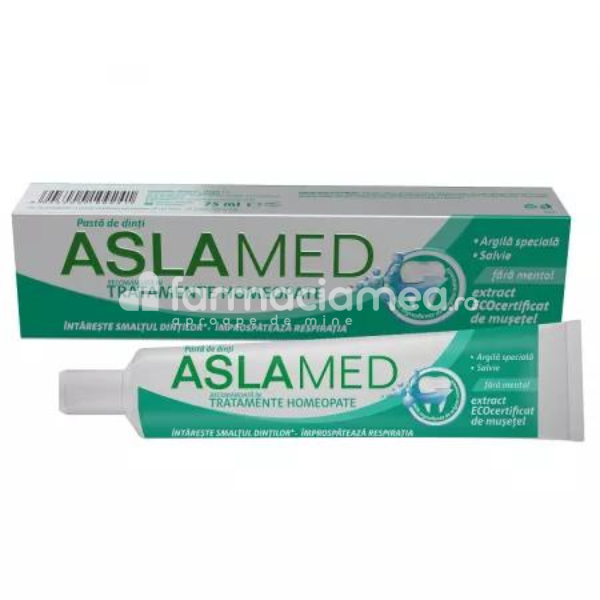 Igienă orală - Aslamed Pasta de Dinti recomandata în Tratamente Homeopate, 75ml, farmaciamea.ro