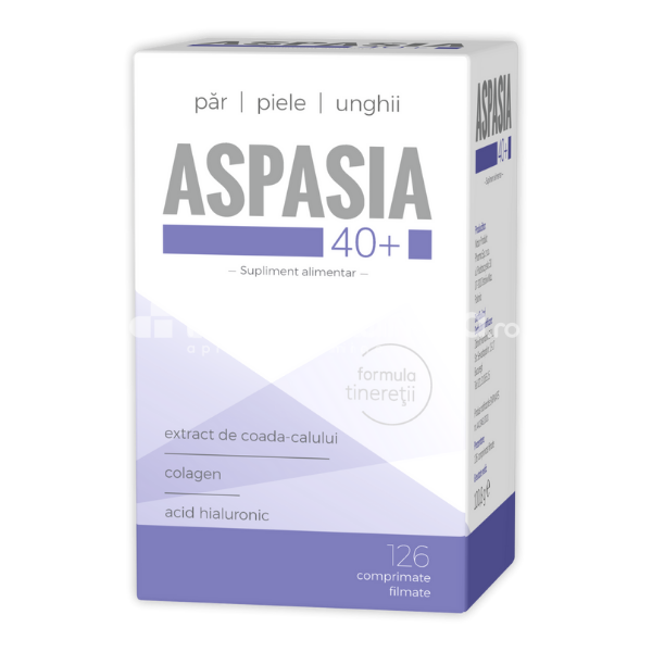 Căderea părului - Aspasia 40+ contribuie la regenerarea părului, a unghiilor si a pielii și contribuie la reducerea ridurilor, 42 de comprimate, Zdrovit, farmaciamea.ro
