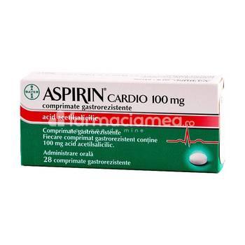 Afecțiuni cardiace OTC - Aspirin Cardio 100mg, 28 comprimate filmate gastrorezistente Bayer, farmaciamea.ro