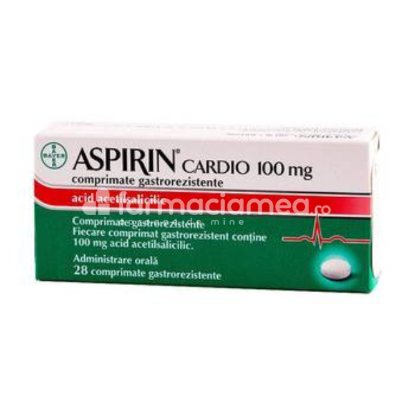 Afecțiuni cardiace OTC - Aspirin Cardio 100mg x 30cp.film.grez, farmaciamea.ro