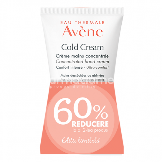 Îngrijire corp - Avene Cold Cream crema de maini Pachet 1+1 (60% reducere la al doilea produs), 50 ml, farmaciamea.ro