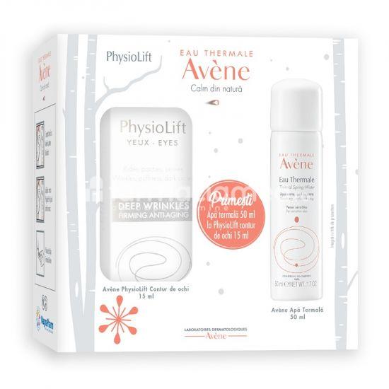 Îngrijire ten - Avene Physiolift Crema de ochi pentru riduri profunde, 15ml + Apa Termala Spray, 50 ml Cadou, farmaciamea.ro