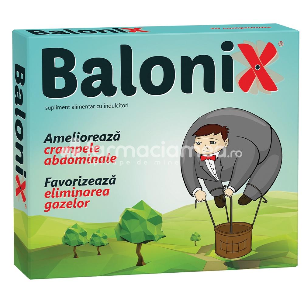 Antibalonare și antiflatulență - Balonix amelioreaza balonarea si favorizeaza eliminarea gazelor, 20 de comprimate masticabile, Fiterman Pharma, farmaciamea.ro