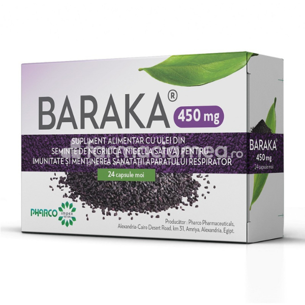 Imunitate - Baraka 450mg, 24cps, Pharco, farmaciamea.ro