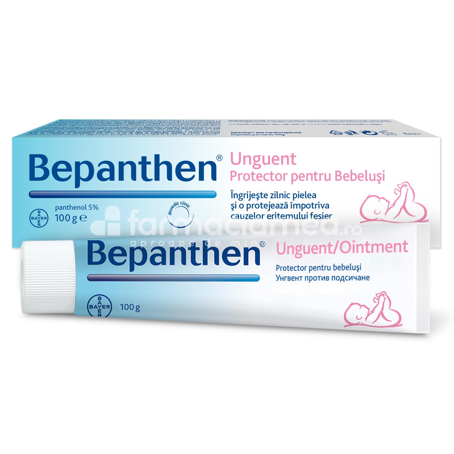 Dermatologie pediatrică - Bepanthen 5% panthenol unguent, 100g, Bayer, farmaciamea.ro