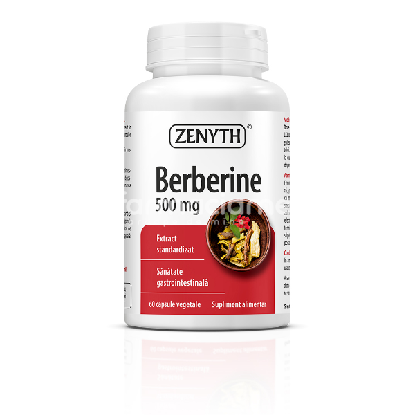Afecțiuni gastrointestinale - Berberine 500mg, 60 capsule Zenyth, farmaciamea.ro