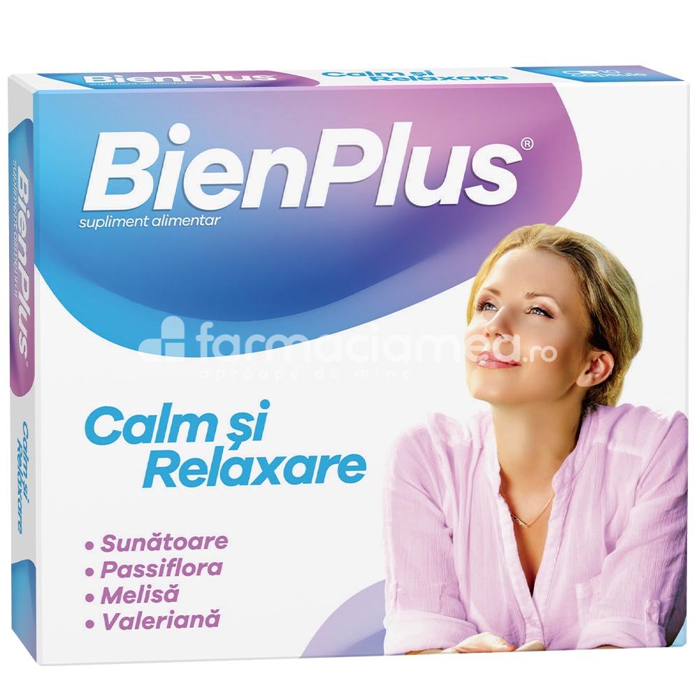 Stres și epuizare - Bien Plus calm si relaxare, cutie cu 10 capsule, Fiterman Pharma, farmaciamea.ro
