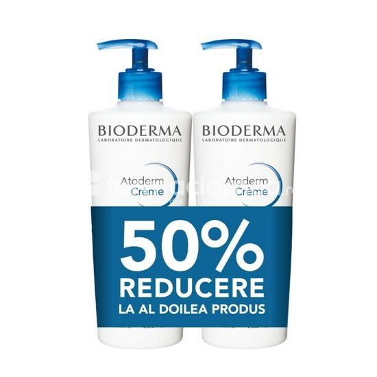 Îngrijire corp - Bioderma Atoderm Pachet Crema Ultra hidratanta parfumata, 500 ml, 1+ 50% reducere la al doilea produs, farmaciamea.ro