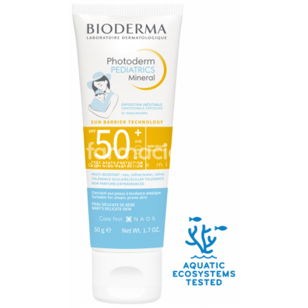 Protecție solară - Bioderma Photoderm Pediatrics Mineral SPF50, 50g, farmaciamea.ro