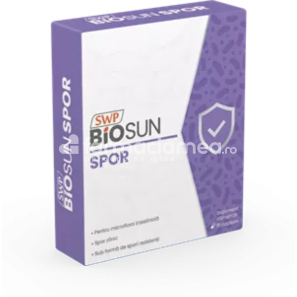 Probiotice - BioSun Spor probiotic, 15 capsule, Sun Wave Pharma, farmaciamea.ro