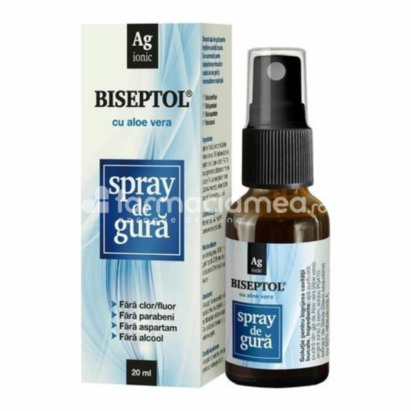 Terapii alternative - Biseptol Spray Gura Aloe Vera, 20ml, Dacia Plant, farmaciamea.ro