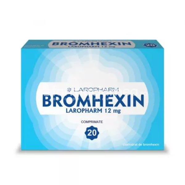 Tuse ambele forme OTC - Bromhexin 12 mg, 20 comprimate, Laropharm, farmaciamea.ro