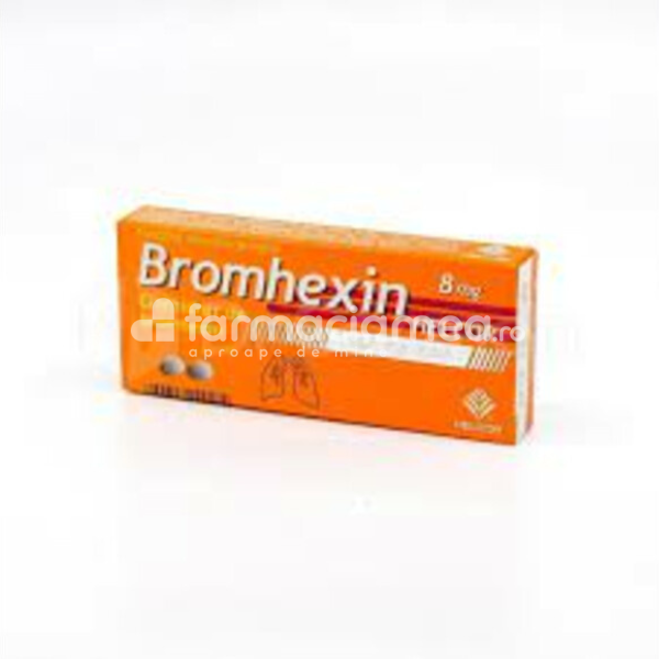 Afecțiuni ale aparatului respirator OTC - Bromhexin 8mg, 20 comprimate, Helcor, farmaciamea.ro