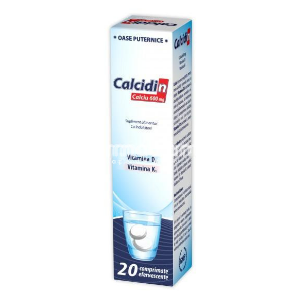 Minerale și vitamine - Calcidin 600 mg, 20 comprimate efervescente, Zdrovit, farmaciamea.ro