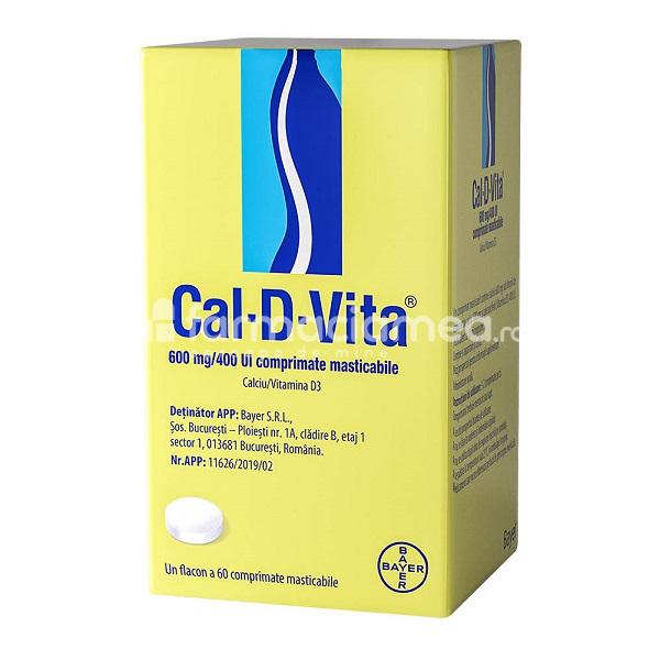 Vitamine și minerale OTC - Cal-D-Vita x 60 comprimate masticabile, farmaciamea.ro