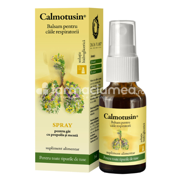 Suplimente naturiste - Calmotusin fara alcool spray, 20ml, Dacia Plant, farmaciamea.ro
