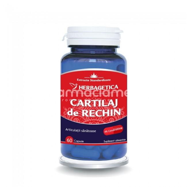 Suplimente articulații - Cartilaj de Rechin supliment pentru articulatii sanatoase si o imunitate puternica, 60 capsule, Herbagetica, farmaciamea.ro
