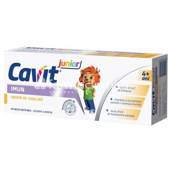 Imunitate copii - Cavit Junior Imun vanilina, 20 tablete masticabile, Biofarm, farmaciamea.ro