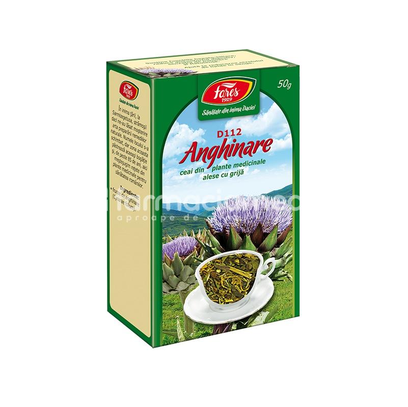 Ceaiuri - Ceai Anghinare D112, indicat in cure de slabire, detoxifiere, balonare, sanatatea ficatului, 50g, Fares, farmaciamea.ro