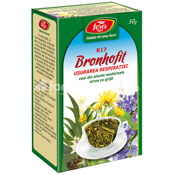 Suplimente naturiste - Ceai Bronhofit usurarea respiratiei x 50g, farmaciamea.ro
