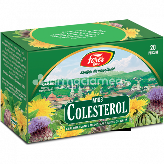Ceaiuri - Ceai Colesterol M103, 20 plicuri, Fares, farmaciamea.ro