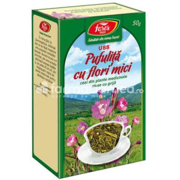 Ceaiuri - Ceai de Pufulita cu Flori Mici U88, 50 grame Fares, farmaciamea.ro