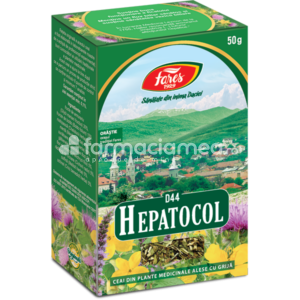 Ceaiuri - Ceai Hepatocol D44, indicat in dischinezie biliara, intoxicatii hepatice, 50g, Fares, farmaciamea.ro