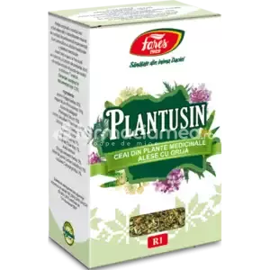 Ceaiuri - Ceai Plantusin R1, indicat in raceala si gripa, tuse iritativa, 50g, Fares, farmaciamea.ro