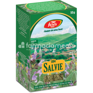 Ceaiuri - Ceai Salvie G94, indicat in menopauza, efect antiseptic, sustine digestia, 50g, Fares, farmaciamea.ro