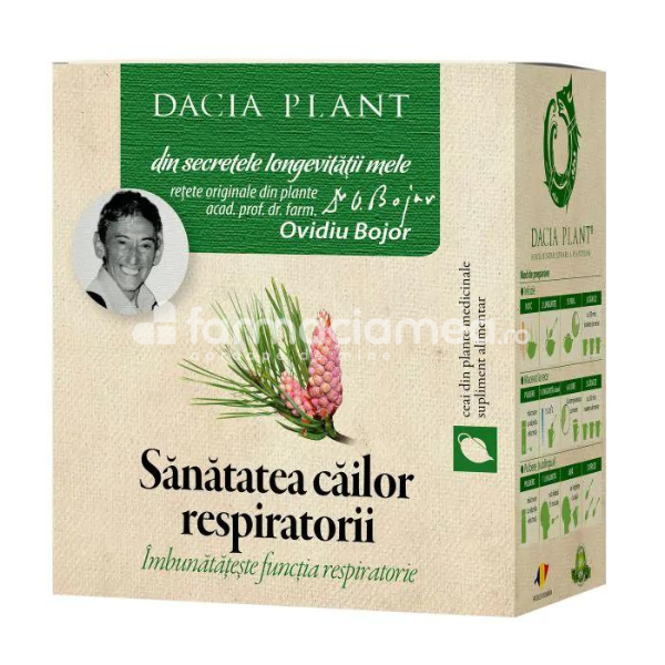 Ceaiuri - Ceai Sanatatea Cailor Respiratorii, 50 grame Dacia Plant, farmaciamea.ro