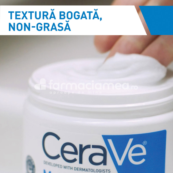 Îngrijire ten - CeraVe crema hidratanta fata si corp piele uscata si foarte uscata, 340ml, farmaciamea.ro